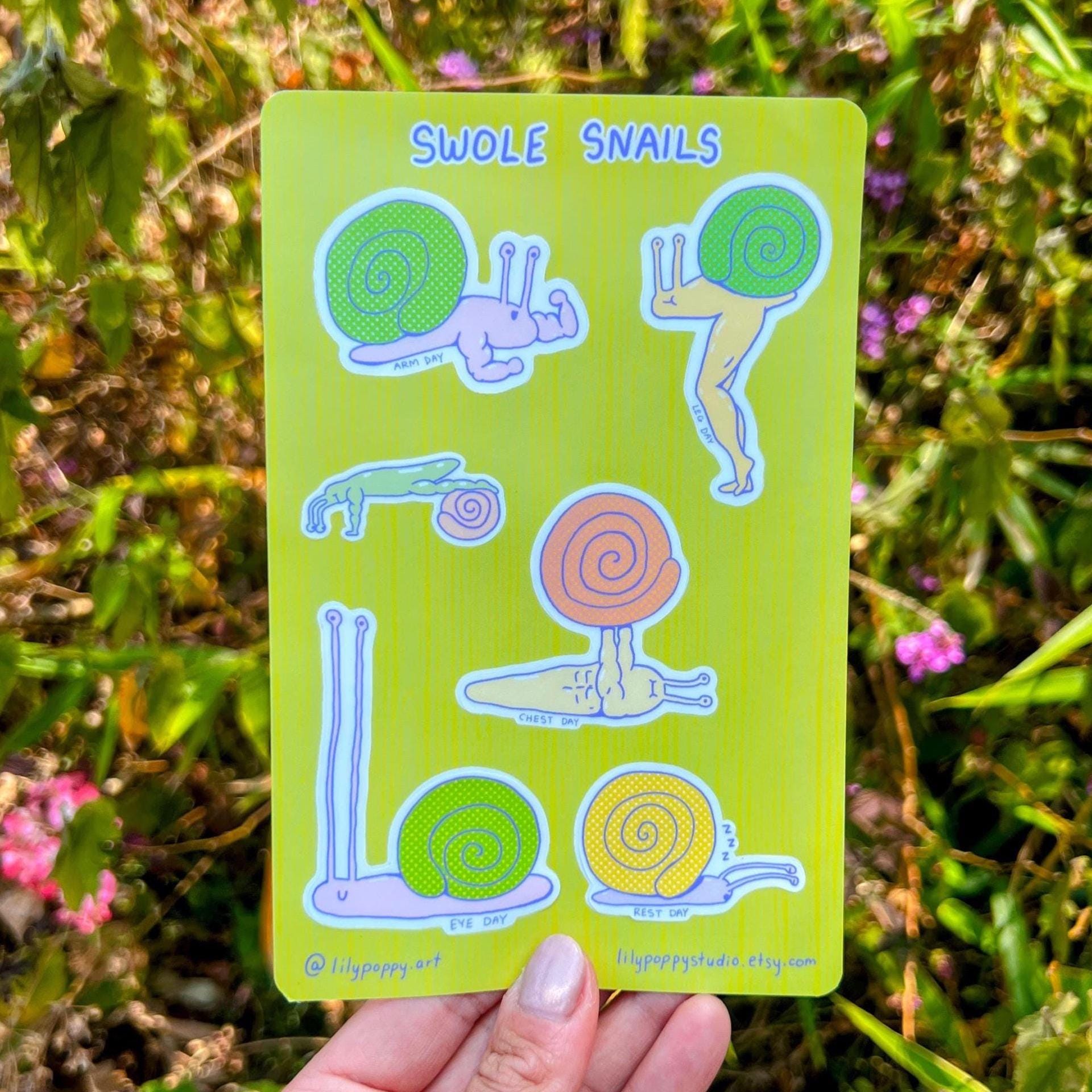 Swole Snail Sticker Sheet