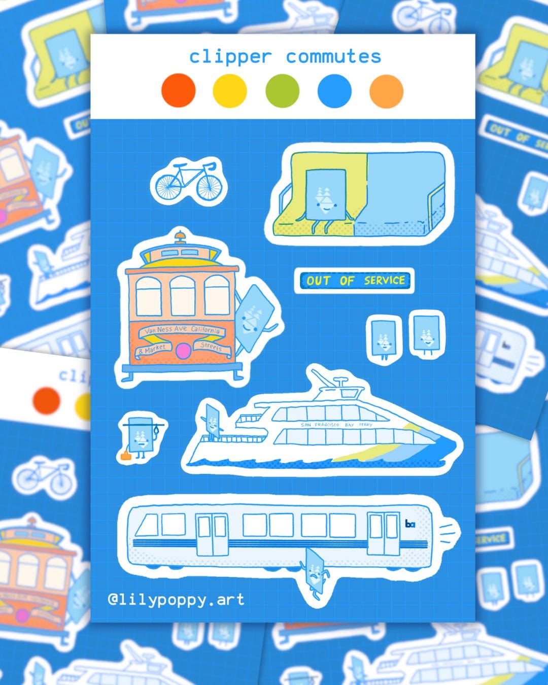 San Francisco Clipper Card Sticker Sheet