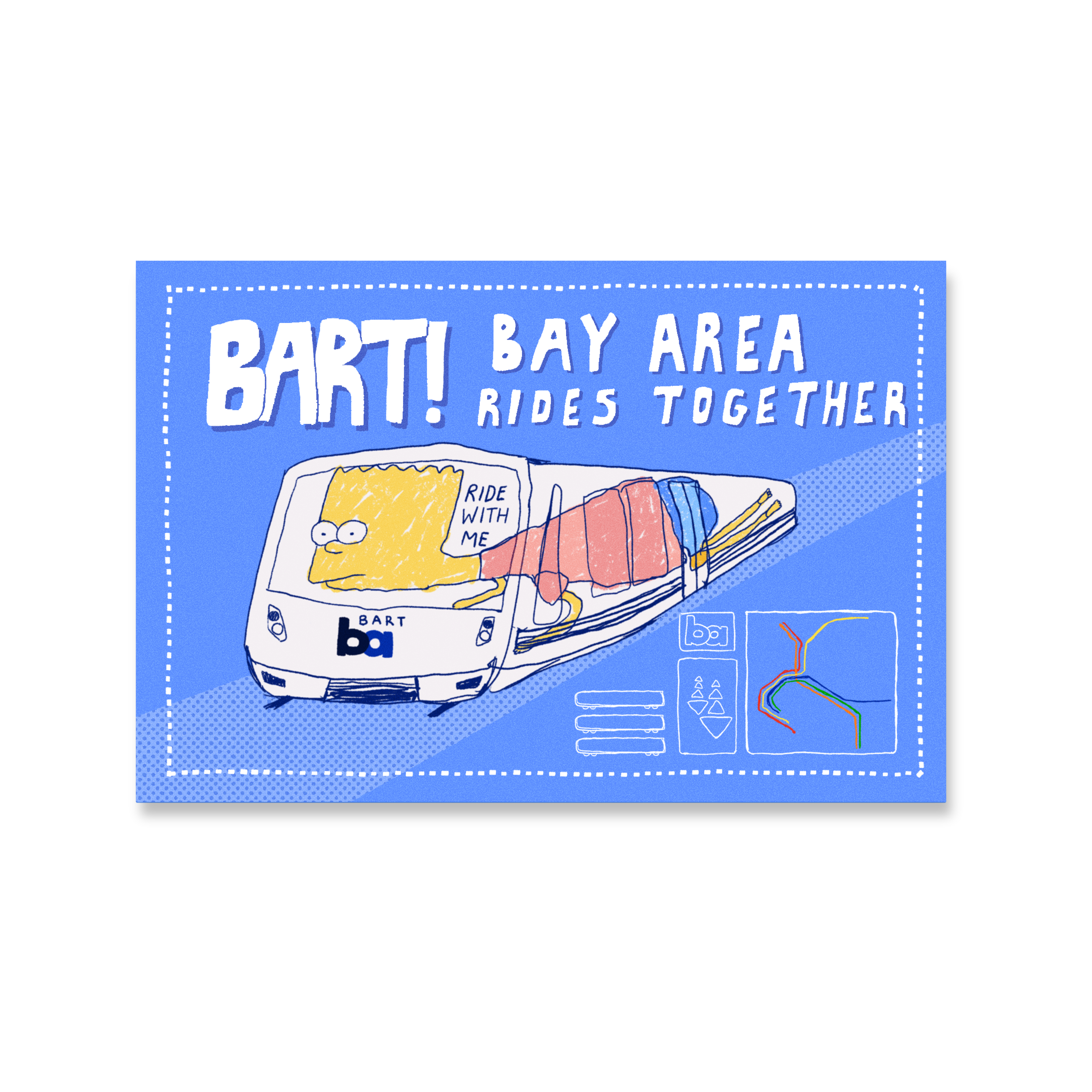 Bart Rides BART Train