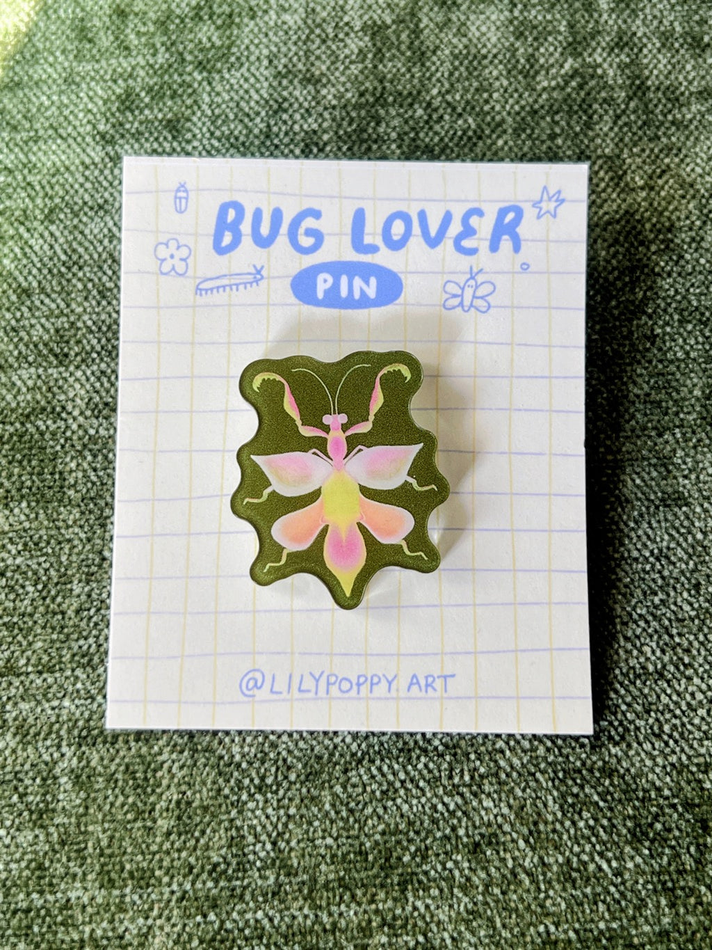 Orchid Mantis Acrylic Pin