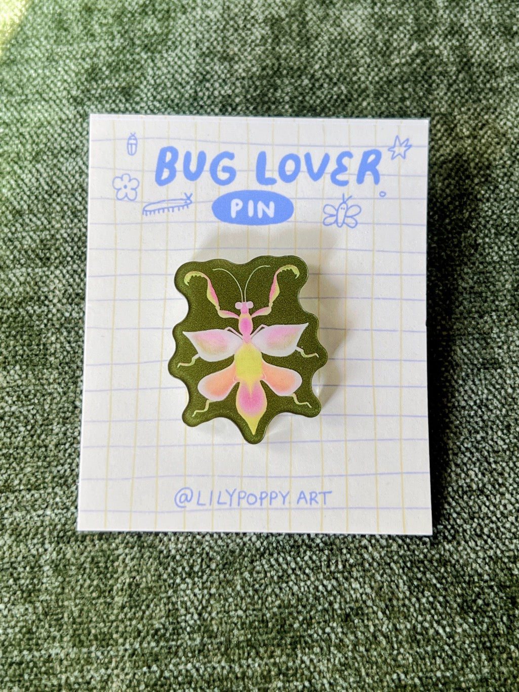 Orchid Mantis Acrylic Pin