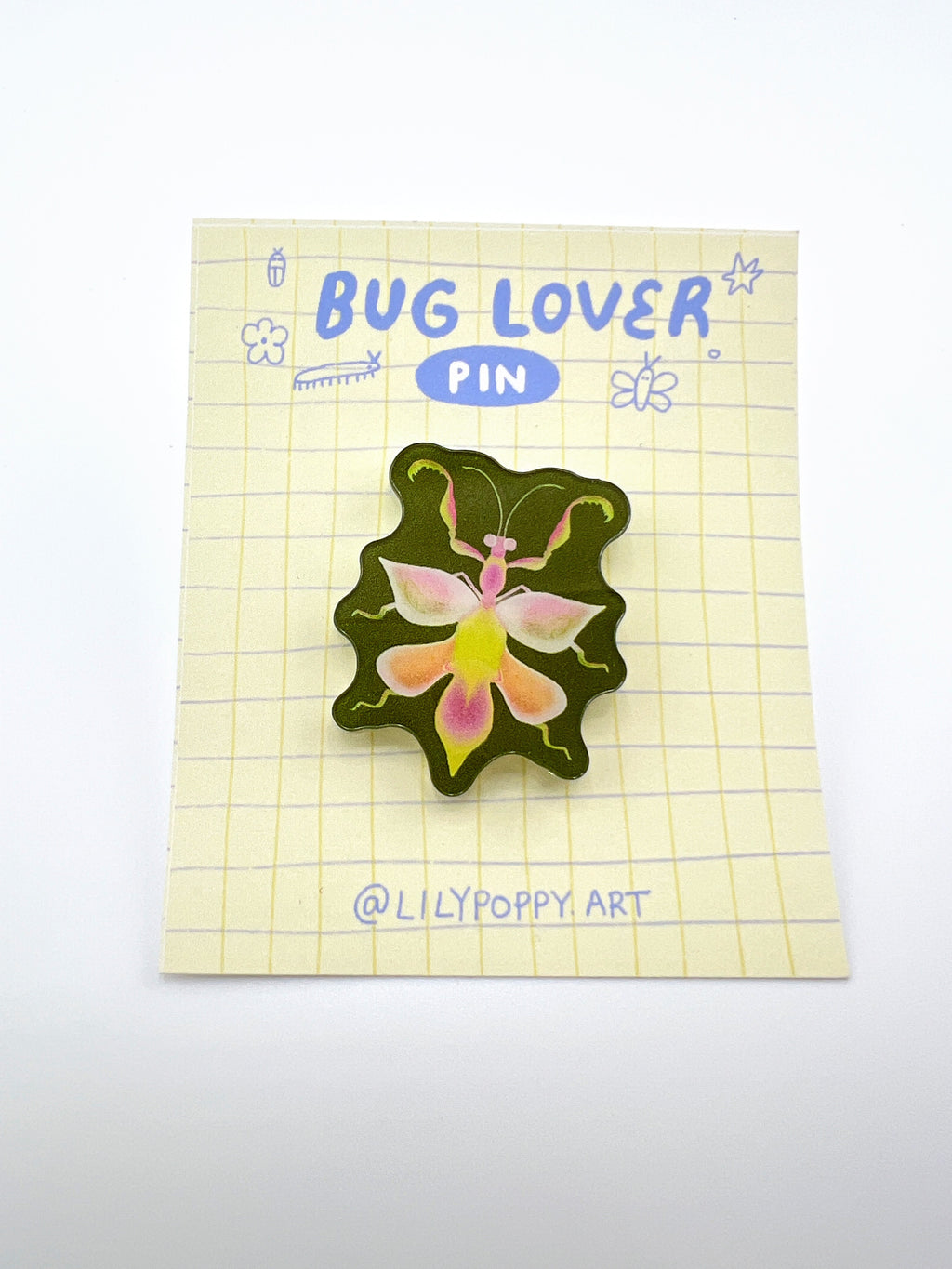 Orchid Mantis Acrylic Pin