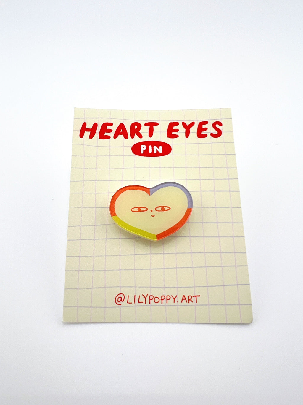 Heart Eyes Acrylic Pin