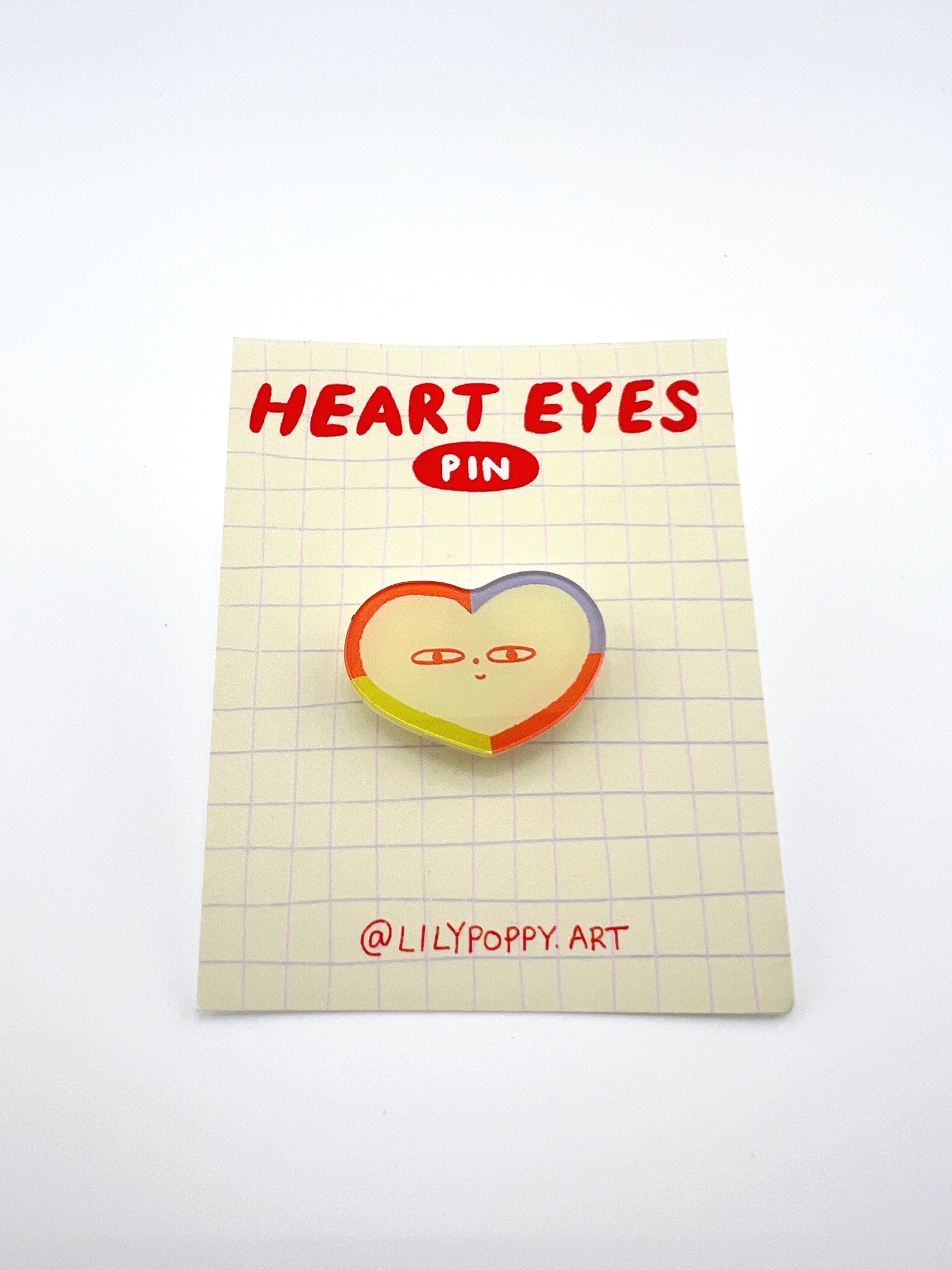 Heart Eyes Acrylic Pin
