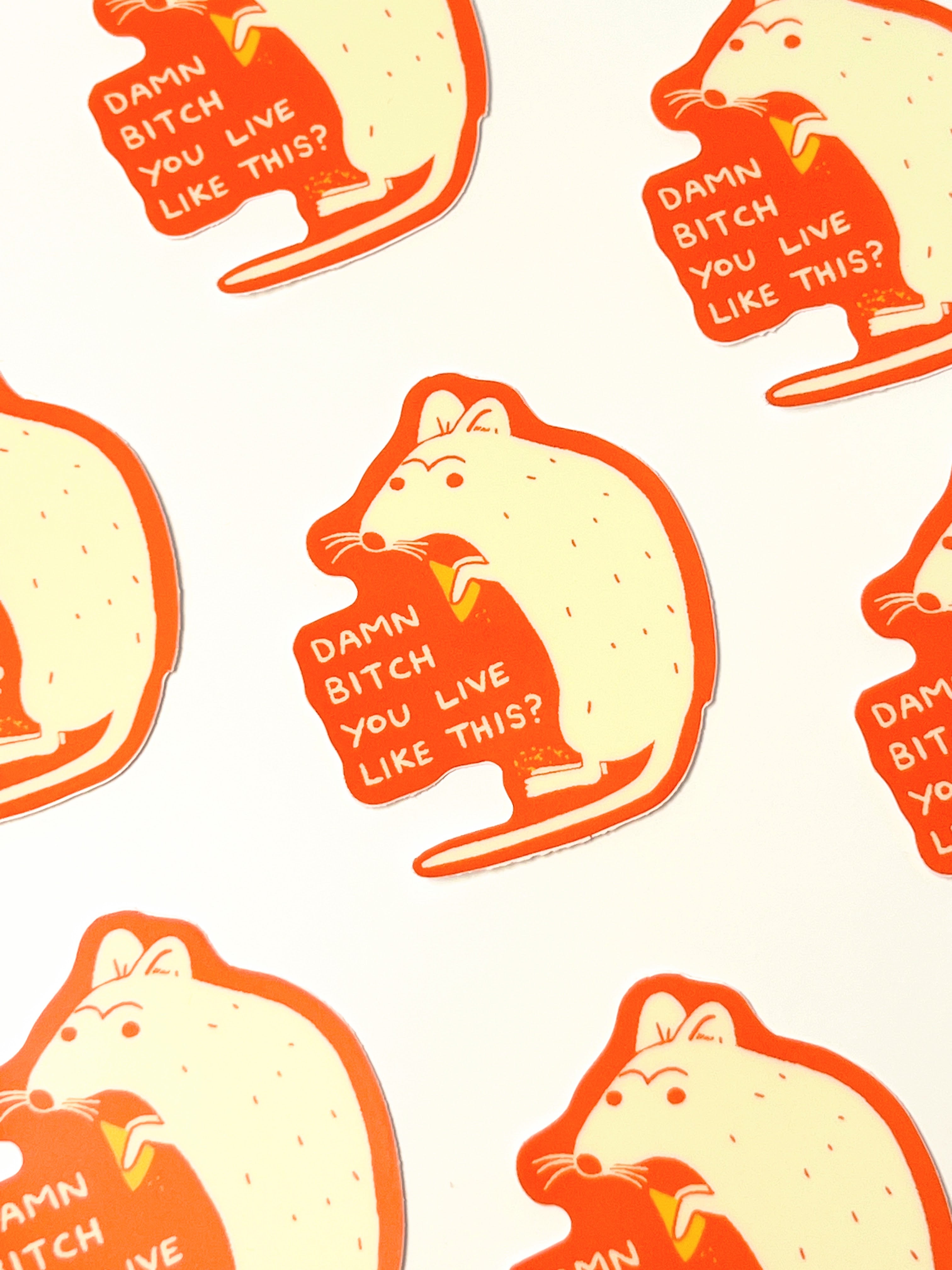 Damn Bitch Rat Sticker