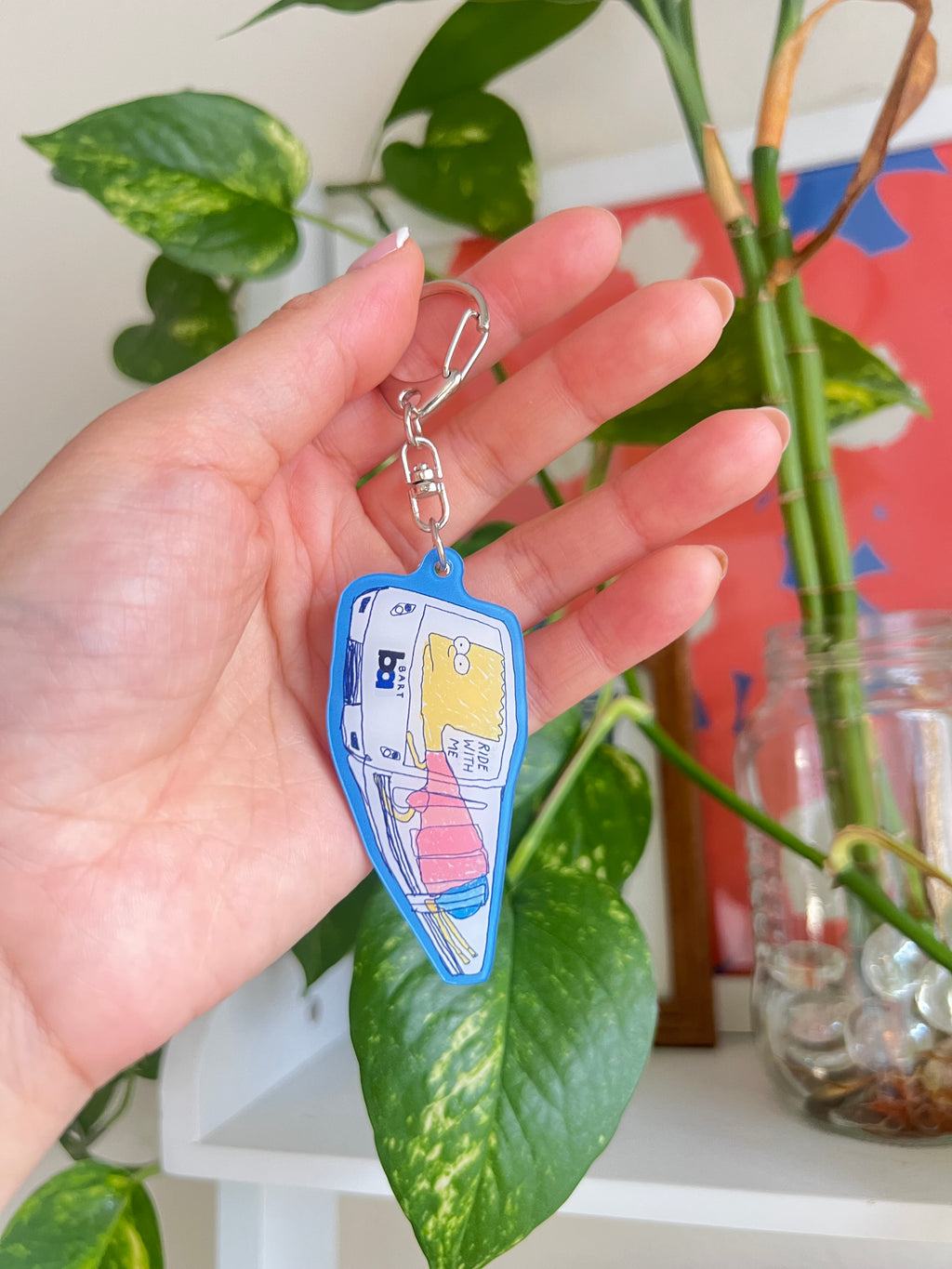 Bart Rides BART Train Keychain