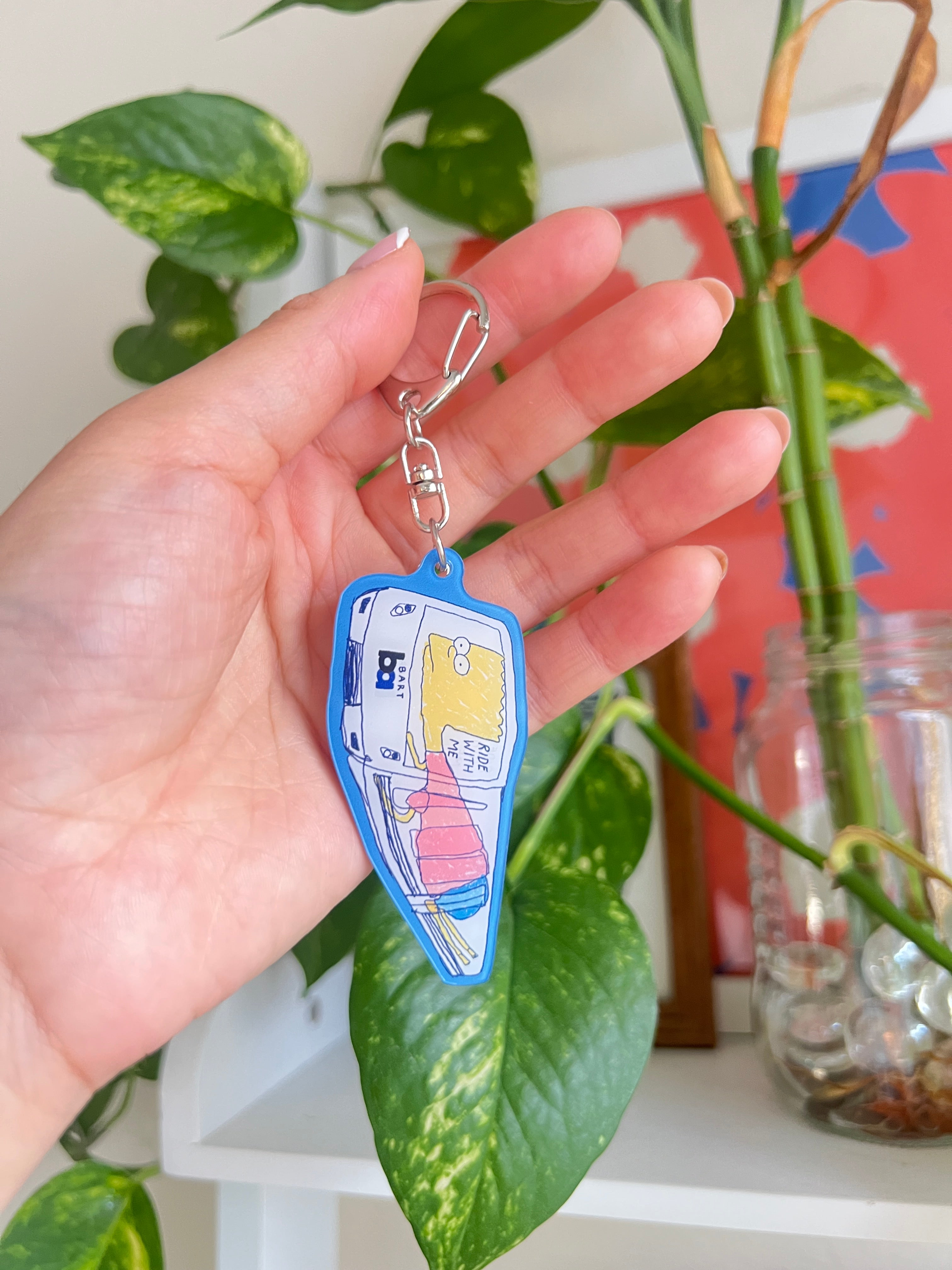 Bart Rides BART Train Keychain