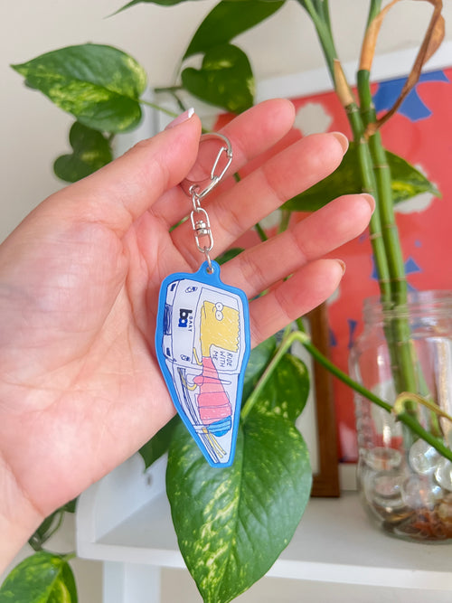 Bart Rides BART Train Keychain